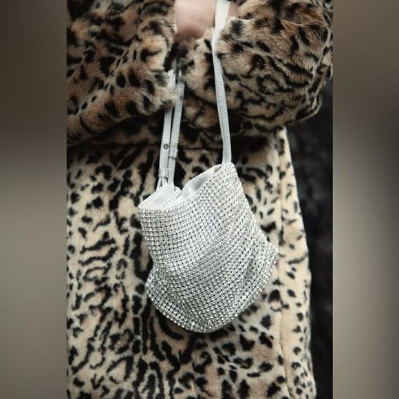 ZARA SHIMMERY MINI BUCKET BAG - Picture 9 of 9